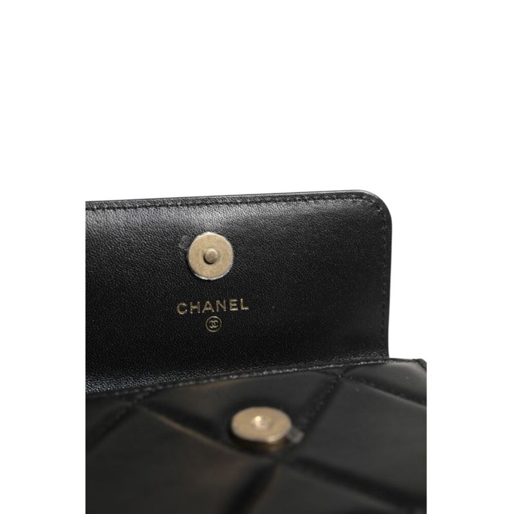 Chanel Chanel 19 Flap Coin Purse Quilted Leather Black Women's Crossbody - Picture 6 of 6